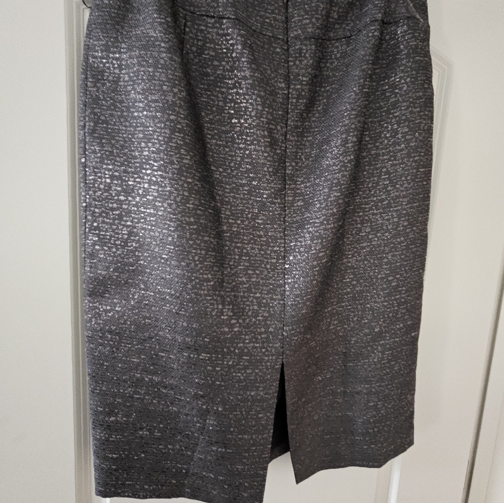 Midi skirt, black with silver streaks. Lafayette 148